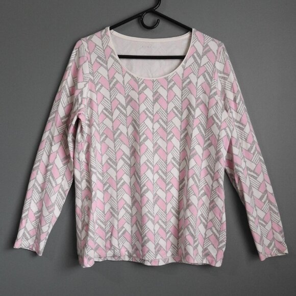 Kim Rogers Tops - Kim Rogers Women's Super Soft Long Sleeve Printed Crew Neck Top Size Large